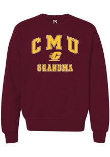 Summit Sportswear Central Michigan Chippewas Womens Maroon Grandma Crew Sweatshirt