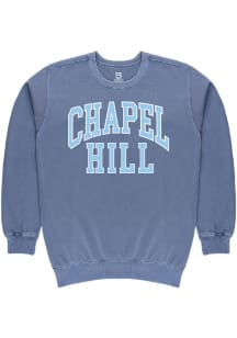 Summit Sportswear Chapel Hill Mens Blue Wordmark Long Sleeve Crew Sweatshirt
