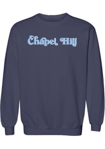 Summit Sportswear Chapel Hill Womens Navy Blue Wordmark Crew Sweatshirt