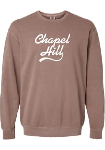 Summit Sportswear Chapel Hill Mens Brown Wordmark Long Sleeve Crew Sweatshirt