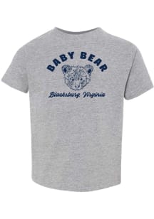 Summit Sportswear Blacksburg Toddler Grey BEAR Short Sleeve T-Shirt