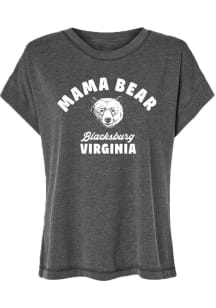 Summit Sportswear Blacksburg Womens Black BEAR Short Sleeve T-Shirt