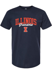 Summit Sportswear Illinois Fighting Illini Womens Navy Blue Grandma Short Sleeve T-Shirt