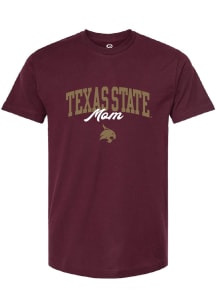 Summit Sportswear Texas State Bobcats Womens Maroon Mom Short Sleeve T-Shirt