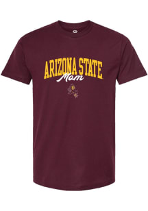 Summit Sportswear Arizona State Sun Devils Womens Maroon Mom Short Sleeve T-Shirt