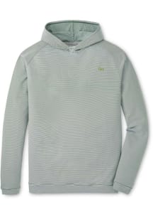 Peter Millar George Mason University Mens Green Pine Sugar Stripe Long Sleeve Hoodie