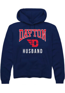 Summit Sportswear Dayton Flyers Mens Navy Blue Husband Long Sleeve Hoodie