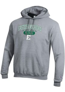 Champion Eastern Michigan Eagles Mens Grey Pill Box Alumni Powerblend Long Sleeve Hoodie