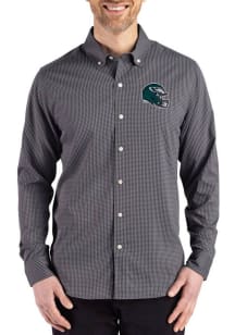 Cutter and Buck Philadelphia Eagles Mens Black Helmet Skyline Long Sleeve Dress Shirt