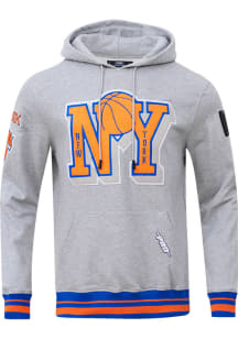 Pro Standard New York Knicks Mens Grey Mash Up Long Sleeve Hoodie