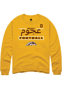 Mustafi Al-Gawari Western Michigan Broncos Mens Gold Football NIL Stacked Box Player Crew