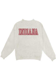 Blue 84 Indiana Hoosiers Womens Oatmeal Gingham Crew Sweatshirt