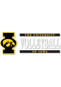 Iowa Hawkeyes 6x2 Volleyball Auto Decal - Gold