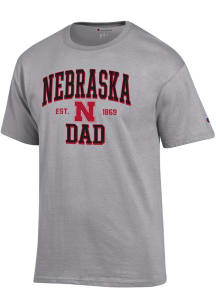 Champion Nebraska Cornhuskers Grey Est Date Dad Jersey Short Sleeve T Shirt