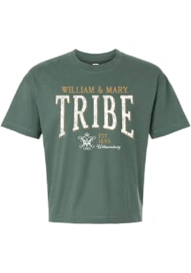 Summit Sportswear William & Mary Tribe Womens Green Retro Short Sleeve T-Shirt