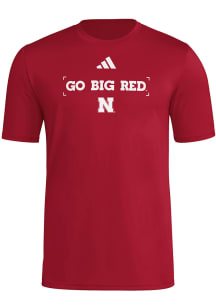 Adidas Nebraska Cornhuskers Red Locker Slogan Short Sleeve T Shirt