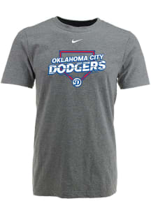 Oklahoma City Dodgers Grey Cotton Tee Graphic Short Sleeve T Shirt
