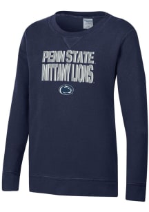 Gear For Sports Penn State Nittany Lions Youth Navy Blue Stacked Garment Dyed Long Sleeve Crew Swe..