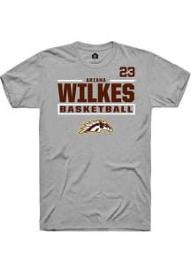 Ariana Wilkes Western Michigan Broncos Grey NIL Stacked Box Short Sleeve Player T Shirt