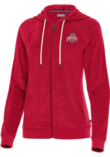 Antigua Ohio State Buckeyes Womens Navy Blue Favorite Long Sleeve Full Zip Jacket
