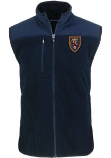 Cutter and Buck Real Salt Lake Mens Navy Blue Cascade Sherpa Sleeveless Jacket