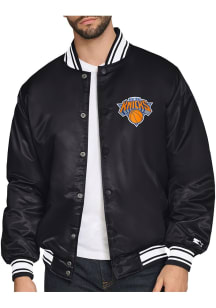 Starter New York Knicks Mens Black Triangle Satin Varisty Medium Weight Jacket