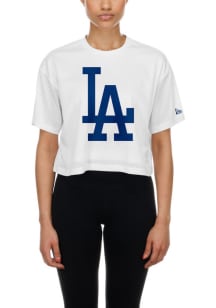 Los Angeles Dodgers Womens New Era Summer Boxy Fashion Baseball Jersey - White