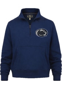 Summit Sportswear Penn State Nittany Lions Womens Navy Blue Vintage Terry Beaded Qtr Zip