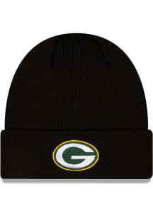 New Era Green Bay Packers Black GCP Knit Cuff Mens Knit Hat