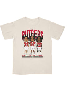 Rutgers Scarlet Knights Ivory Campus Ink Caricature Short Sleeve Player T Shirt