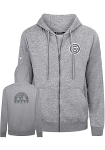 Levelwear Chicago Cubs Mens Grey Podium Arch Long Sleeve Full Zip Jacket