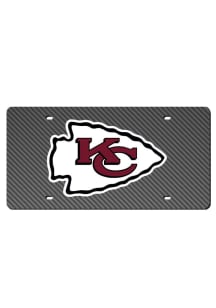 Kansas City Chiefs Black Team Logo Carbon Fiber Car Accessory License Plate