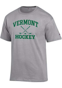Champion Vermont Catamounts Grey Hockey Jersey Short Sleeve T Shirt