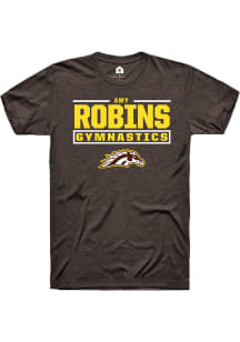 Amy Robins Western Michigan Broncos Brown NIL Stacked Box Short Sleeve Player T Shirt