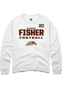 Kershawn Fisher Western Michigan Broncos Mens White Football NIL Stacked Box Player Crew