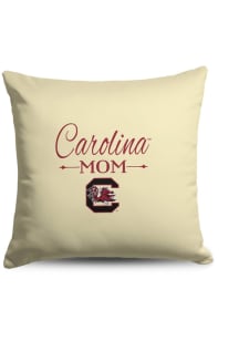 South Carolina Gamecocks Mom 18x18 Throw Pillow - White