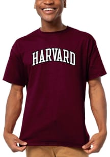 Harvard Crimson Maroon Arched Team Name Short Sleeve T Shirt