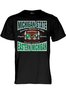 Blue 84 Michigan State Spartans Black Football vs Eastern Michigan Short Sleeve T Shirt