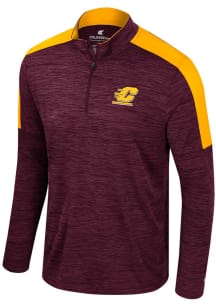 Colosseum Central Michigan Chippewas Mens Maroon Consistency Long Sleeve Qtr Zip Pullover