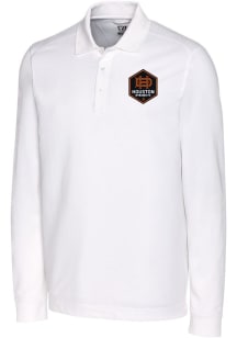 Cutter and Buck Houston Dynamo Mens White Advantage Long Sleeve Polo Shirt
