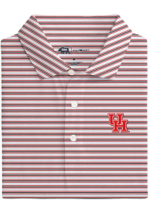 Onward Reserve Houston Cougars Mens Red Club House Stripe Short Sleeve Fashion Polo