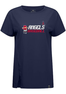 Levelwear Los Angeles Angels Womens Navy Blue Influx 8-Bit Baseball Short Sleeve T-Shirt