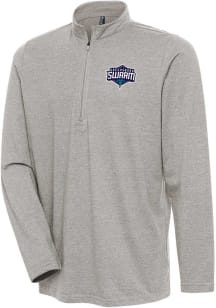 Antigua Greensboro Swarm Mens Oatmeal Heather Peak Long Sleeve Qtr Zip Pullover