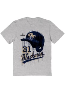 Charlie Blackmon  Vive La Fete GA Tech Yellow Jackets Youth Grey Drip Short Sleeve T-Shirt