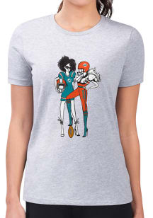 4Her Miami Dolphins Womens Grey Football Girls Short Sleeve T-Shirt