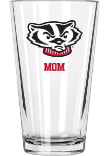 Wisconsin Badgers Mom 16oz Pint Glass - White