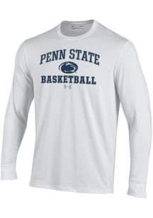 Under Armour Penn State Nittany Lions White Basketball Performance Long Sleeve T Shirt