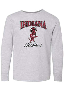 Summit Sportswear Indiana Hoosiers Youth Grey Mascot Long Sleeve T-Shirt