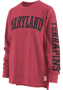Pressbox Maryland Terrapins Womens Red Canyon LS Tee