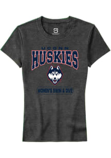 Summit Sportswear UConn Huskies Womens Grey Women's Swim & Dive Short Sleeve T-Shirt
